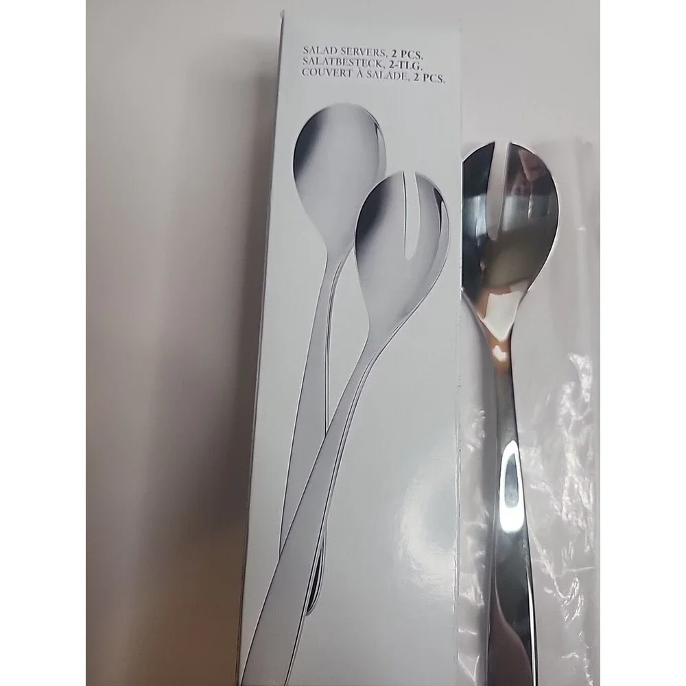 Villeroy & Boch Daily Line Collection Sald Servers 2 Pc Set 18/10 Stainless NIB